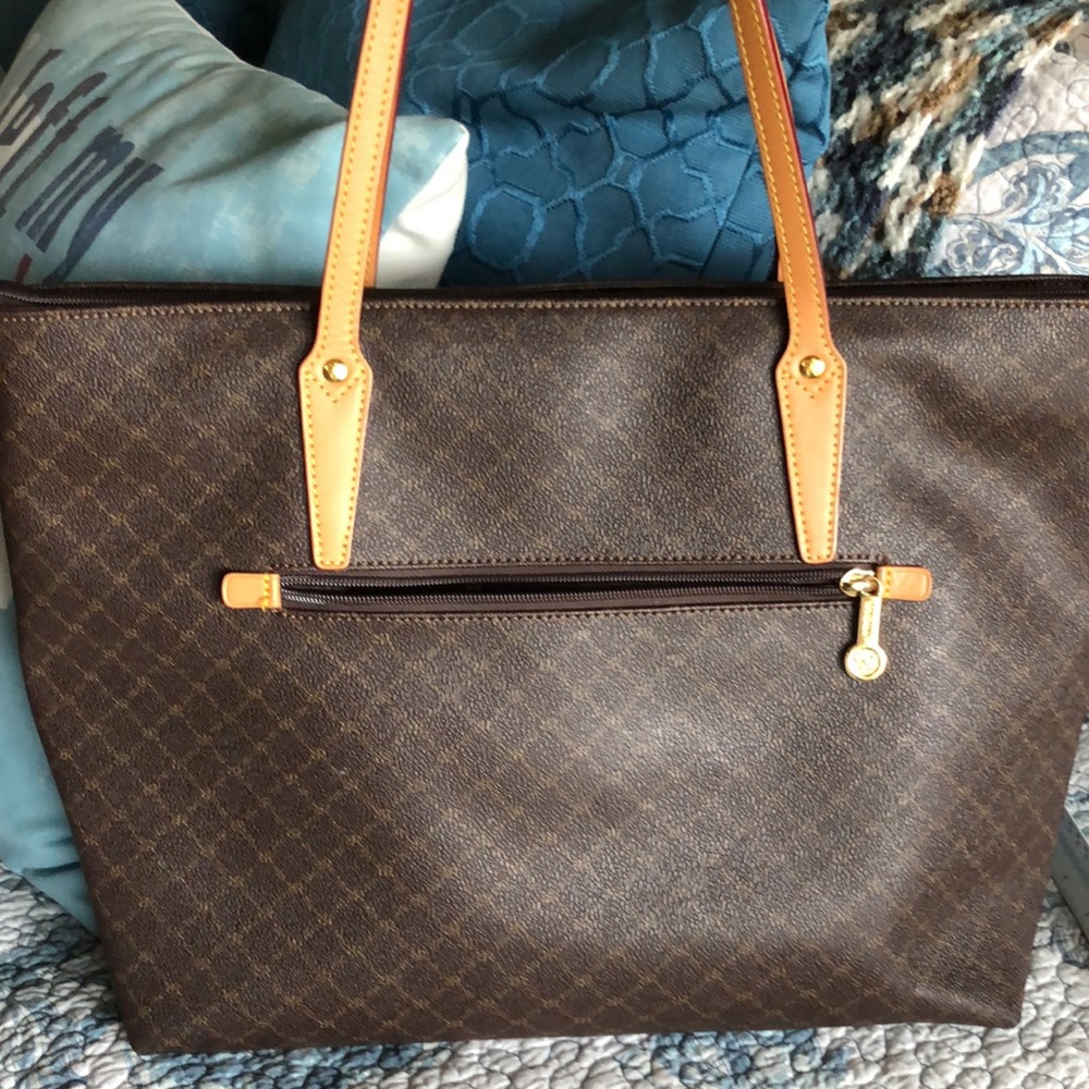 Rioni Zip Tote Bag, Laser Cut, Brown/Tan - Picture 8 of 11